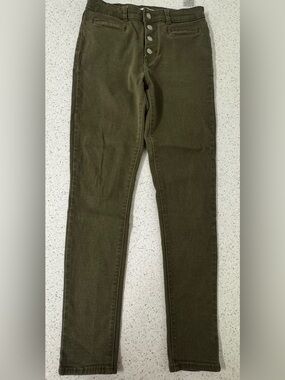 Levis Jeans Womens 29 Green 721 High Rise Skinny Stretch Button Fly Cotton 29x30